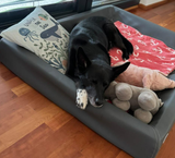 Kuschelfleece Hundedecke Anker, rot