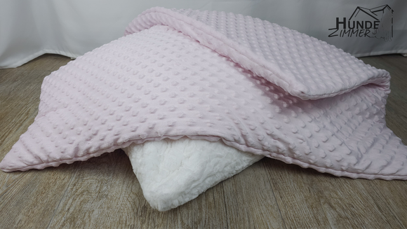 Kuschelfleece Hundedecke Minky Heart, Rosa
