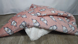 Kuschelfleece Hundedecke Elefanten rosa