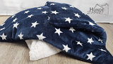 Kuschelfleece Hundedecke navy Sterne