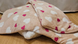 Kuschelfleece Hundedecke rosa Herzen