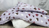 Kuschelfleece Hundedecke Herzen Flieder