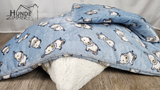 Kuschelfleece Hundedecke Elefanten hellblau