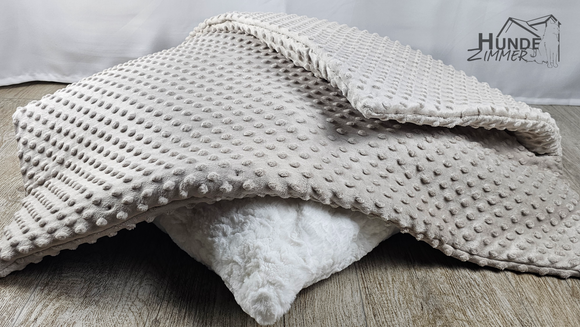 Kuschelfleece Hundedecke Minky Sand