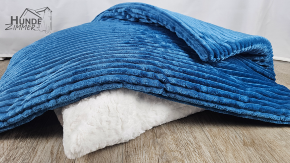 Kuschelfleece Hundedecke Cord breit, Petrol