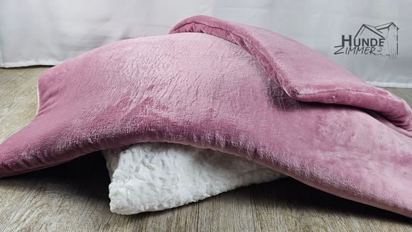 Kuschelfleece Hundedecke Uni - Altrosa