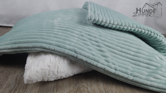 Kuschelfleece Hundedecke Cord breit, Mint