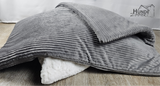 Kuschelfleece Hundedecke Cord, grau