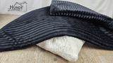 Kuschelfleece Hundedecke Cord breit, Schwarz