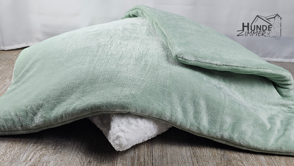 Kuschelfleece Hundedecke Uni - Mint/grün