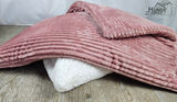 Kuschelfleece Hundedecke Cord breit, Altrosa