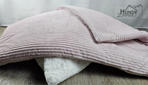 Kuschelfleece Hundedecke Cord, rosa