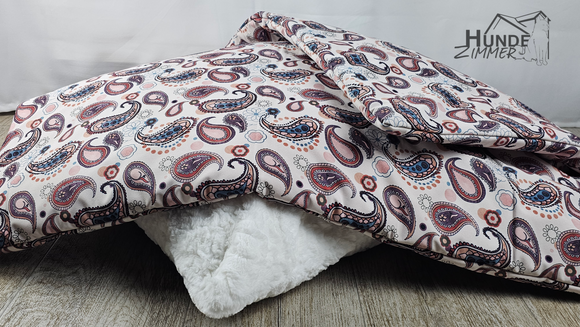 Softshell Hundedecke Paisley weiß