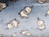Kuschelfleece Hundedecke Elefanten hellblau