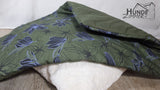 Wendedecke Sommerdecke Hundedecke "Midnight Orchidee / armeegrün wasserdicht" Baumwolle