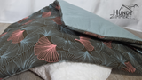 Kombi-Decke Midnight Blossom/dusty mint uni wasserdicht (Baumwolle/Baumwolle)
